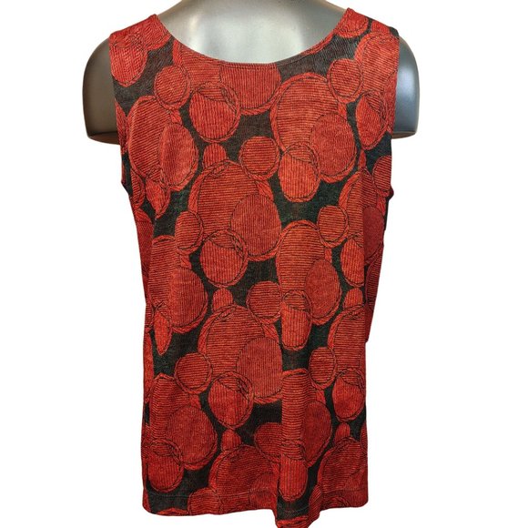 Chico's Design Women's Red/Black Sleeveless Wool Tank top 3 - Picture 2 of 3